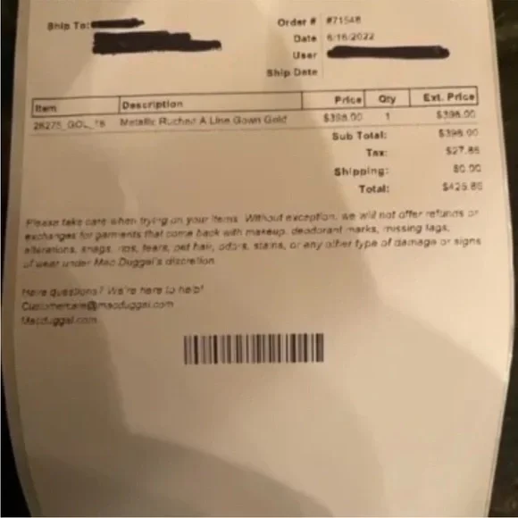 NWT Mac Duggal Metallic Ruched A-Line Gown Size 16 - Picture 7 of 16